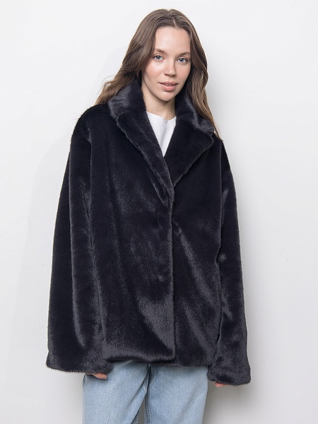 Укороченная шуба из экомеха
