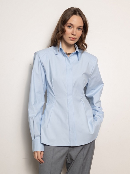 Приталенная рубашка из хлопка