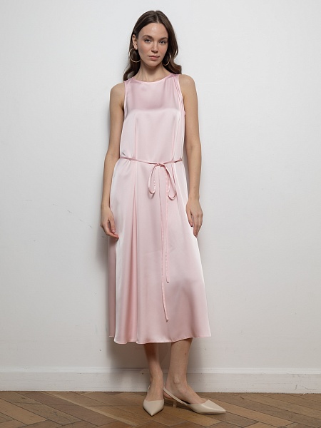 Платье миди из атласа